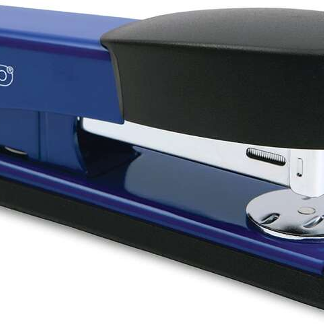 Rapesco Bowfin Grapadora Metalica de Sobremesa - Hasta 25 Hojas - Grapas 26/6, 24/6 - Grapado Cerrado y Abierto - Color Azul/Negro 1