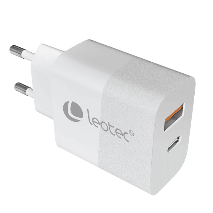 Leotec Cargador Universal 30W GAN - 1USB-C PD + 1USB-A - Color Blanco 1
