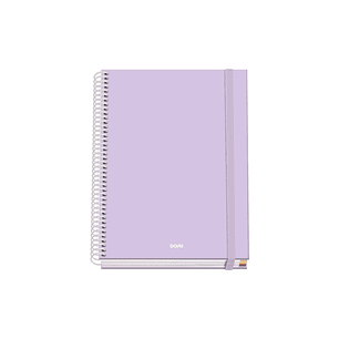 Dohe Serenity Cuaderno Espiral A5 100 Hojas Cuadricula 5mm - Tapa Dura Impresa a todo Color y Plastificada en Brillo - Bandas de Color - Cierre de Gom