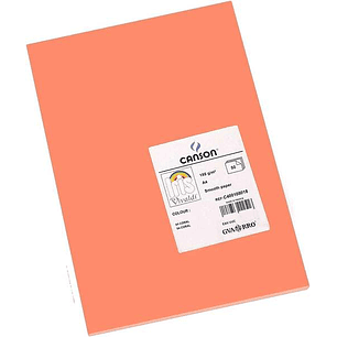Canson Guarro Pack de 50 Cartulinas Iris A4 de 185g - 21x29.7cm - Color Coral
