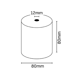 Oqonos Rollo de Papel Termico 80x80x12mm, Libre de BPA, FSC