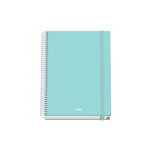 Dohe Serenity Cuaderno Espiral A5 100 Hojas Cuadricula 5mm - Tapa Dura Impresa a todo Color y Plastificada en Brillo - Bandas de Color - Cierre de Gom