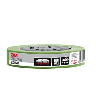 3M Cinta de Enmascarar Profesional para Superficies Rugosas - 24mm x 50m - Color Verde