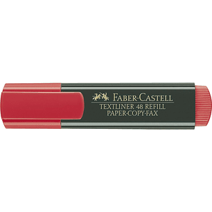 Faber-Castell Rotulador Marcador Fluorescente Textliner 48 - Punta Biselada - Trazo entre 1.2mm y 5mm - Tinta con Base de Agua - Color Rojo
