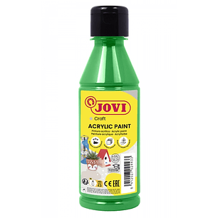 Jovi Jovidecor Acryl Pintura Acrilica - Acabado Satinado - Alto Poder Cubriente - Facil Aplicacion - Resistente al Agua y Jabon - Color Verde