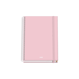 Dohe Serenity Cuaderno Espiral A5 100 Hojas Cuadricula 5mm - Tapa Dura Impresa a todo Color y Plastificada en Brillo - Bandas de Color - Cierre de Gom