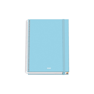 Dohe Serenity Cuaderno Espiral A5 100 Hojas Cuadricula 5mm - Tapa Dura Impresa a todo Color y Plastificada en Brillo - Bandas de Color - Cierre de Gom