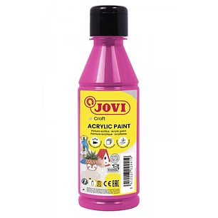 Jovi Jovidecor Acryl Pintura Acrilica Satinada - Alto Poder Cubriente - Facil Aplicacion - Multiusos - Resistente al Agua y Jabon - Color Rosa