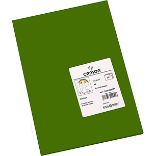 Canson Guarro Pack de 50 Cartulinas Iris A4 de 185g - 21x29.7cm - Color Verde Safari