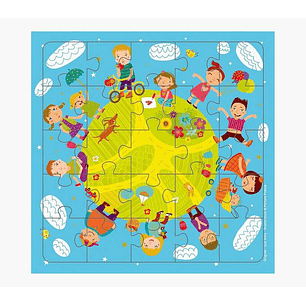 Pictura Tarjeta Puzzle - 15.5x15.5cm - Tematica Infantil - 25 Piezas - Incluye Sobre Blanco - Certificacion FSC