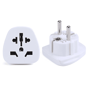 Urban Factory Travelee Adaptador de Viaje Universal - Conexion Entrada Internacional - Conexion Salida UE - Color Blanco
