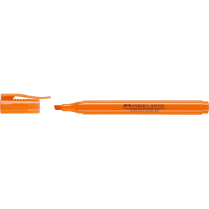 Faber-Castell Textliner 38 Marcador Fluorescente - Cuerpo Fino - Punta Biselada - Trazo Grueso y Fino - Tinta con Base de Agua - Color Naranja