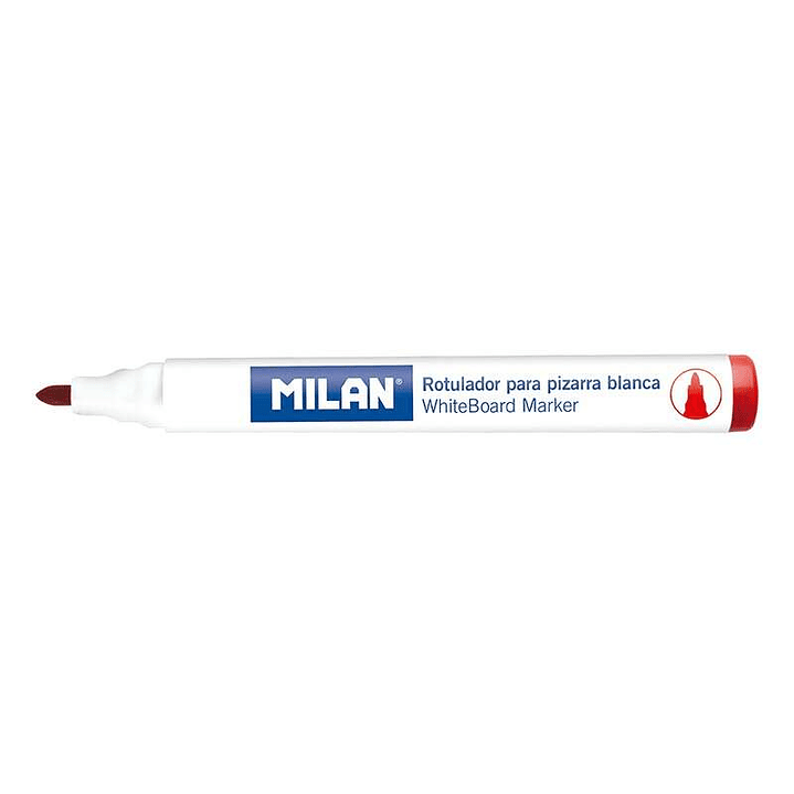 Milan Rotuladores para Pizarra Blanca con Punta Redonda - Punta 4.7 mm - Tinta a Base de Alcohol - Borrable en Seco - Color Rojo 1