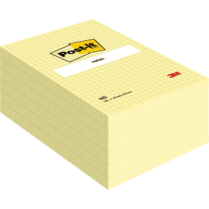 Post-It Pack de 6 Blocs de 100 Notas Adhesivas Reposicionables - Forma Rectangular - 101x152mm - Color Amarillo Claro
