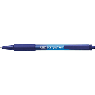 Bic Soft Feel Boligrafo Retractil - Punta Media de 1mm - Cuerpo Translucido con Grip - Color Azul