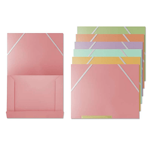 Bismark Pack de 6 Carpetas de Solapa Polipropileno - Tamaño A4 - Cierre con Gomas - Colores Surtidos Pastel