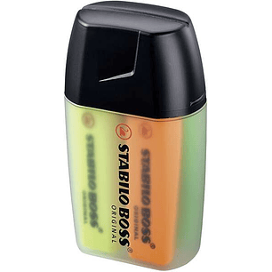 Stabilo Boss Pack de 4 Marcadores Fluorescentes - Trazo entre 2 y 5mm - Recargable - Tinta con Base de Agua - Estuche de Plastico Duro - Colores Surti