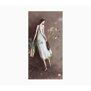 Pictura Aquarupella Gaëlle Boissonnard Tarjeta Doble 10.5x21cm - Acabado en Barniz de Relieve UV Grueso - Laminado Mate de Tacto Suave - Papel con Cer