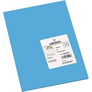 Canson Guarro Pack de 50 Cartulinas Iris A4 de 185g - 21x29.7cm - Color Azul Maldivas