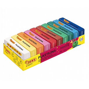 Jovi Pack de 10 Pastillas de Plastilina 50gr - 100% Vegetal - Muy Moldeable - No Se Seca - Colores Mezclables - Colores Surtidos