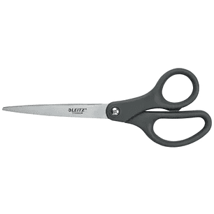 Leitz Tijeras de Acero Inoxidable 18cm - Revestimiento de Titanio - Agarre Ergonomico - Color Gris