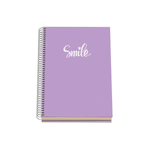 Dohe Serie Pastel Cuaderno con Espiral - Tamaño A5 de 100 Hojas 90gr - Hojas Microperforadas con 2 Taladros - Cuadricula 5mm - Color Morado Pastel