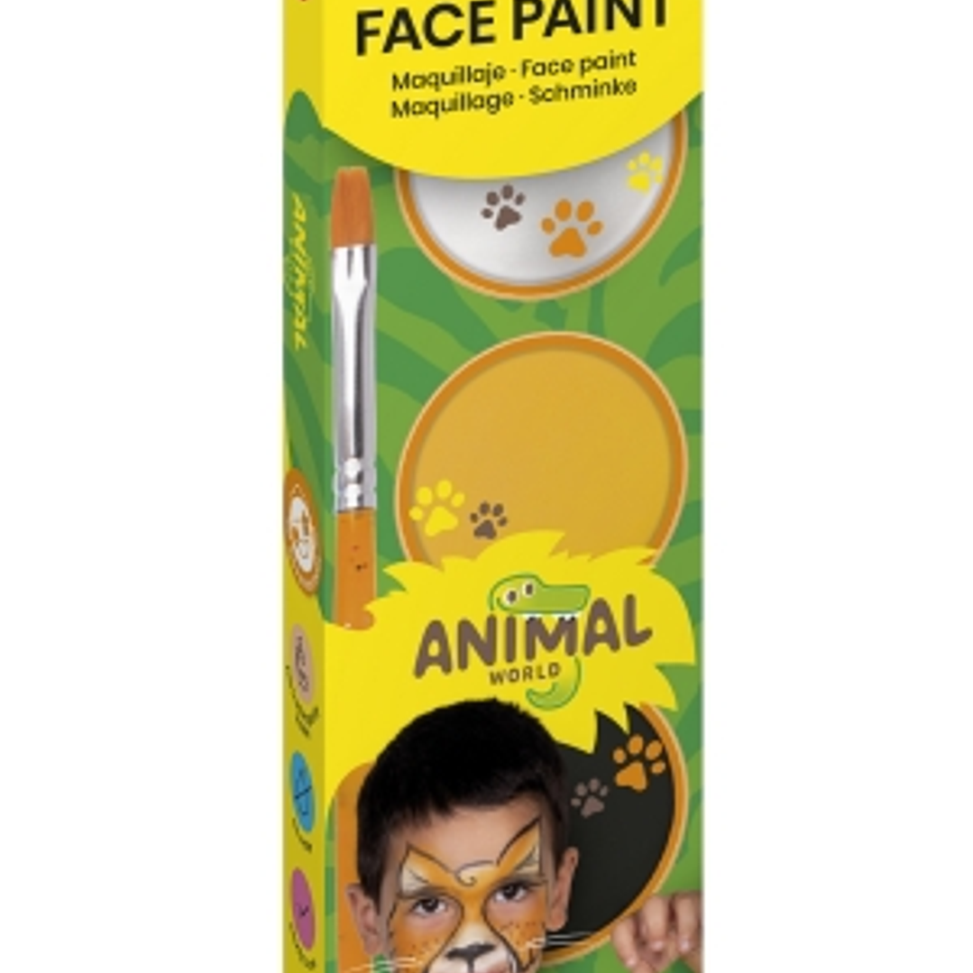 Jovi Animals Estuche de 3 Botes Maquillaje Crema + Accesorios - Hipoalergenico - Facil Aplicacion - Textura Suave - Facil de Eliminar - Color Surtido 1