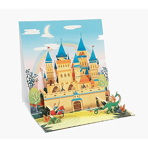 Pictura Tarjeta 3D Pop-Up - 16x16cm - Tematica Medieval - Embolsada Individualmente - Incluye Sobre Blanco - Papel con Certificacion FSC
