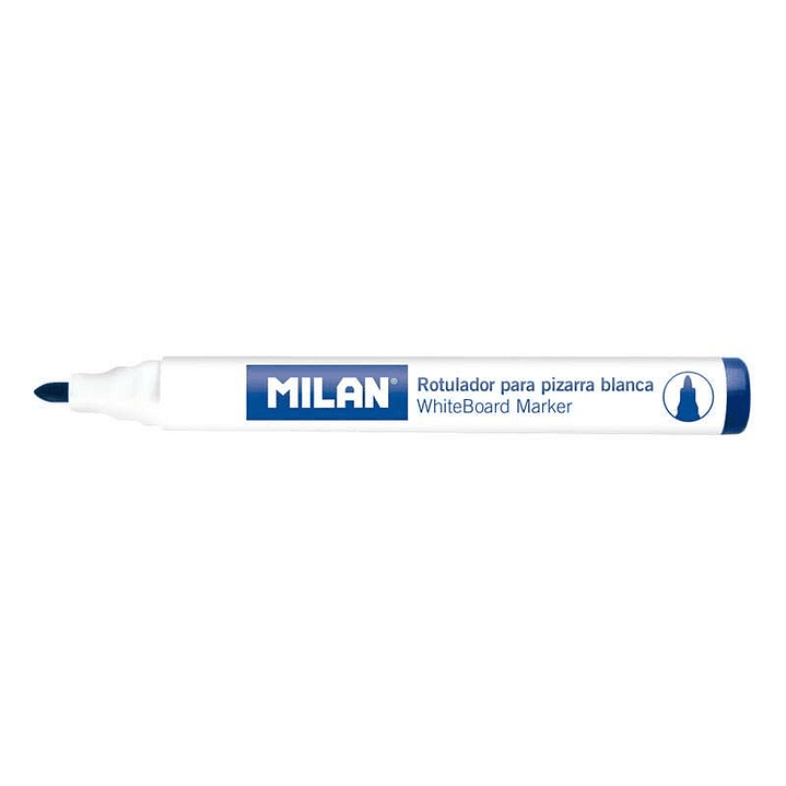 Milan Rotuladores para Pizarra Blanca con Punta Redonda - Punta 4.7 mm - Tinta a Base de Alcohol - Borrable en Seco - Color Azul 1