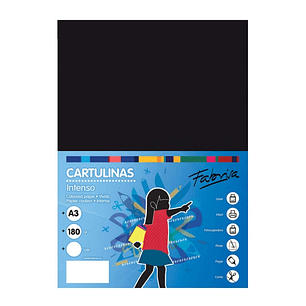 Fabrisa Pack de 25 Cartulinas 180 g/m² - Tamaño A3 - Color Negro
