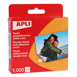 Apli Pack de 1000 Tacks Autoadhesivos Doble Cara - Tamaño 12x16mm - Ideal para Manualidades y Albumes - Libre de Acidos