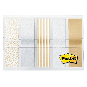 Post-It Index Dispensador con 100 Marcadores de Indice Reposicionables - Forma Rectangular - Colores Surtidos