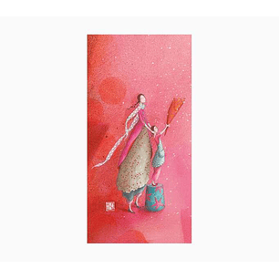 Pictura Aquarupella Gaëlle Boissonnard Tarjeta Doble 10.5x21cm - Acabado en Barniz de Relieve UV Grueso - Laminado Mate de Tacto Suave - Papel con Cer