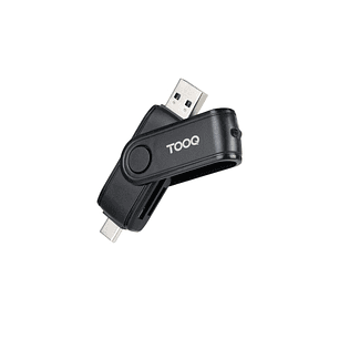 Tooq Lector de Tarjetas USB-C y USB-A - Compatible con SD, Micro SD y TF - Color Negro