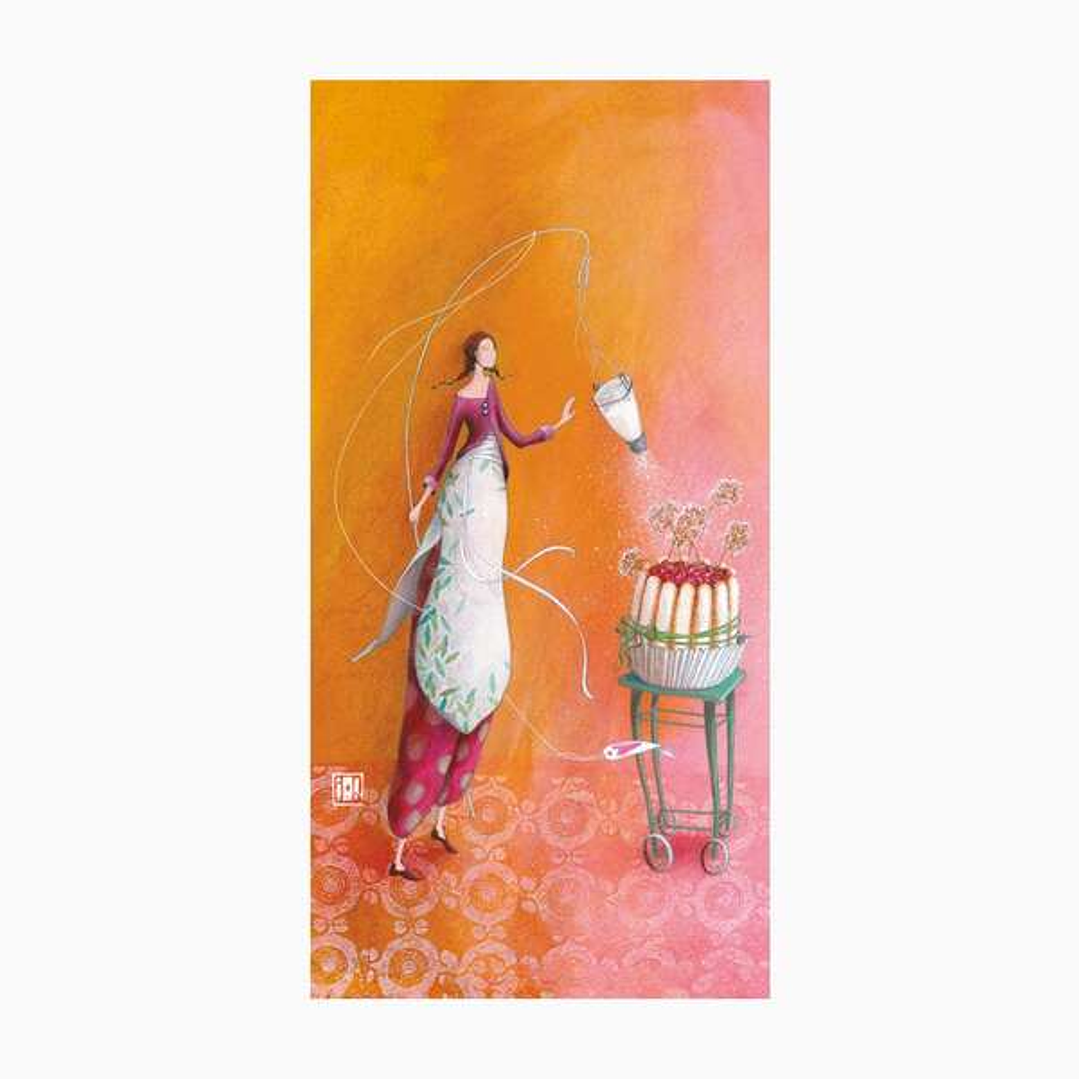 Pictura Aquarupella Gaëlle Boissonnard Tarjeta Doble 10.5x21cm - Acabado en Barniz de Relieve UV Grueso - Laminado Mate de Tacto Suave - Papel con Cer 1