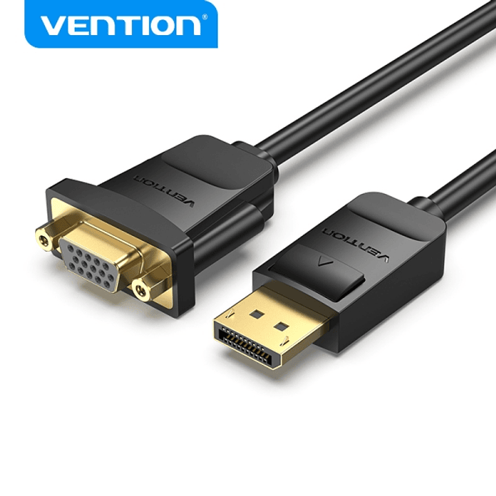 Vention HBSBB Cable DisplayPort a VGA Hembra - Contactos Dorados - Transicion HD - Color Negro 1