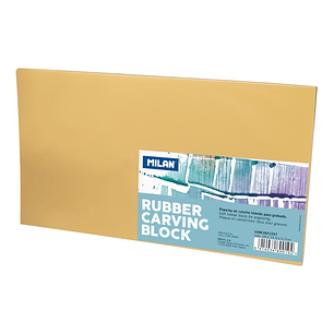 Milan Rubber Carving Block Plancha de Grabado - Caucho Suave - Formato L - 28x15.5x0.7cm - Color Marron