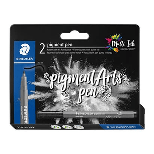 Staedtler 376 Pack de 2 Rotuladores Punta de Fibra Redonda - Ancho de Linea aprox. 1,0mm - Colores Vivos y Brillantes - No Amarillea con el Paso del T