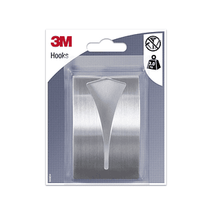 3M Gancho Adhesivo Metalico - Soporta hasta 3kg - Color Gris/Titanio