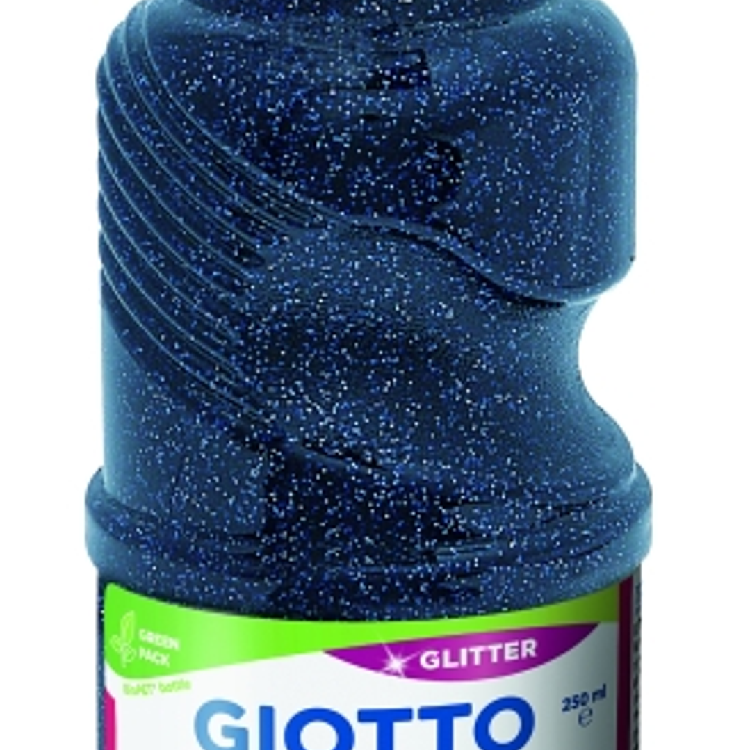 Giotto Extra Quality Glitter Tempera - 250ml - Lispa para el Uso - Botella Bio Pet - Color Azul Oscuro 1