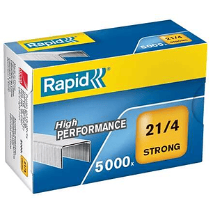 Rapid Caja de 5000 Grapas 21/4 - Alambre Reforzado Galvanizado - Patilla de 4mm