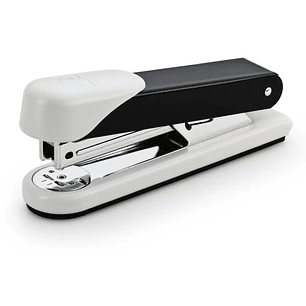 Novus Stabil Grapadora de Sobremesa - Capacidad de grapado 30 Hojas - Grapas 24/6, 26/6 - Grapado Abierto, Cerrado y Clavado - Color Blanco/Negro