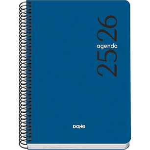 Dohe Esencial Agenda Escolar 25/26 Espiral A5 - Dia Pagina - Papel 70g/m2 - Cubierta en Polipropileno - Color Azul