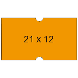 Apli Pack de 6 Rollos Etiquetas Naranjas 21x12mm para Maquinas de Precios de 1 Linea - 1000 Etiquetas/Rollo - Adhesivo Removible y Cantos Rectos - Alt