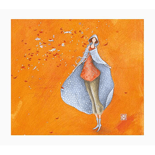 Pictura Aquarupella Gaëlle Boissonnard Tarjeta Doble 14x16cm - Acabado en Barniz de Relieve UV Grueso - Laminado Mate de Tacto Suave - Papel con Certi