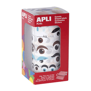 Apli Gomets Ojos de Colores - 23 Formas Diferentes - 30 Hojas Pretroqueladas - 1380 Gomets por Rollo