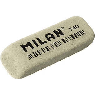 Milan 740G Goma de Borrar Abrasiva Biselada - Flexible - Miga de Pan - Caucho - Color Gris