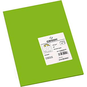 Canson Guarro Pack de 50 Cartulinas Iris A4 de 185g - 21x29.7cm - Color Verde Billar
