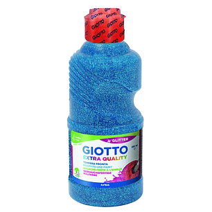 Giotto Extra Quality Glitter Tempera - 250ml - Lispa para el Uso - Botella Bio Pet - Color Cyan