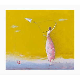 Pictura Aquarupella Gaëlle Boissonnard Tarjeta Doble 14x16cm - Acabado en Barniz de Relieve UV Grueso - Laminado Mate de Tacto Suave - Papel con Certi